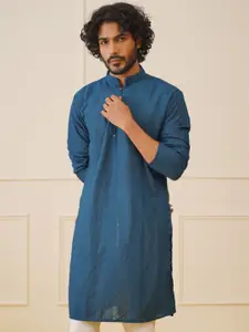Jompers Men Embroidered Regular Chikankari Pure Cotton Kurta with Pyjamas