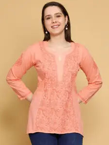 ADA Ethnic Motifs Hand Embroidered Lucknowi Chikankari Kurti