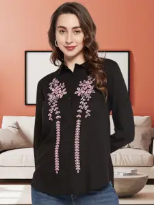 DressBerry Women Classic Fit Spread Collar Floral Printed Casual Shirt