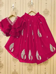 BAESD Girls Embroidered Mukaish Ready to Wear Lehenga &