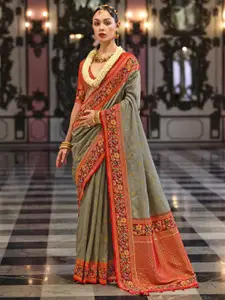 Anouk Floral Woven Design Banarasi Saree