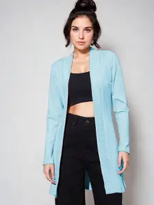 Kotty Shawl Collar Long Sleeves Longline Open Front Shrug