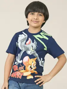 Kids Ville Boys Tom & Jerry Graphic Printed Round Neck Cotton T-shirt