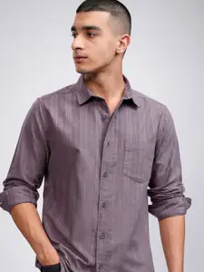 HIGHLANDER Men Cord Textured Casual Shirt