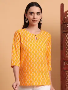 Anouk Rustic Women Ethnic Motifs Printed Pure Cotton Straight Short Kurti