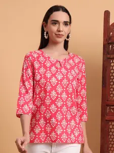 Anouk Rustic Ethnic Motifs Printed Pure Cotton Short Kurti