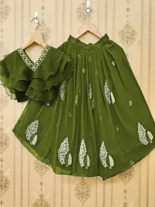 BAESD Girls Embroidered Mukaish Ready to Wear Lehenga &