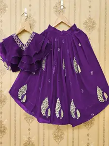 BAESD Girls Embroidered Mukaish Ready to Wear Lehenga &