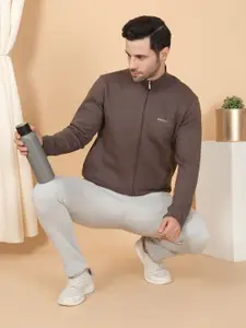 Sweet Dreams Men Mock Collar Front-Open Sweatshirt