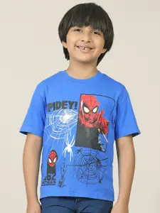 Kids Ville Boys Spider-Man Graphic Printed Round Neck Cotton T-shirt