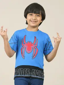 Kids Ville Boys Spider-Man Graphic Printed Round Neck Cotton T-shirt