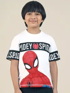 Kids Ville Boys Spider-Man Graphic Printed Round Neck Cotton T-shirt