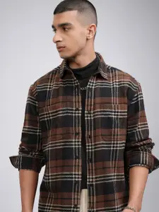 HIGHLANDER Men Flannel Check Relaxed Casual Shirt