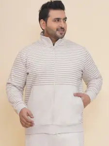 John Pride Men Plus Size Striped Cotton Sweatshirt