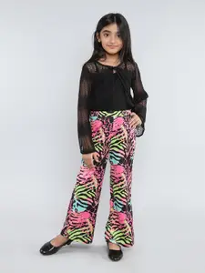 taffykids Girls Shoulder Straps Top With Trousers And Shrug