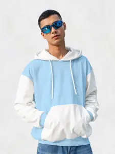 Crazymonk Men Colourblocked Hooded Pullover Sweatshirt