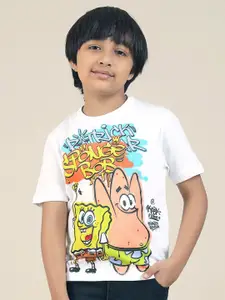 Kids Ville Boys Sponge Bob Graphic Printed Round Neck Cotton T-shirt