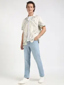 Tommy Hilfiger Men TJM Cuban Collar Ethnic Motifs Printed Cotton Casual Shirt