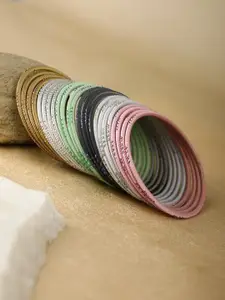 Priyaasi Set Of 24 Textured Bangles