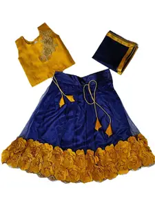NAJARA FASHION Girls Embroidered Ready to Wear Lehenga & Blouse With Dupatta