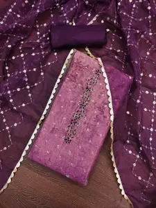 KIMISHA Floral Embellished Unstitched Dress Material