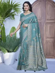 Satrani Ethnic Motifs Zari Pure Silk Banarasi Saree