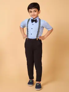 BAESD Boys Short Sleeves Pure Cotton Shirt With Trouser & Suspenders