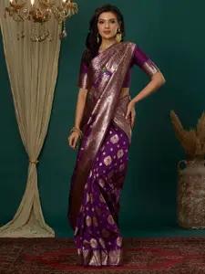 Satrani Woven Design Zari Banarasi Saree