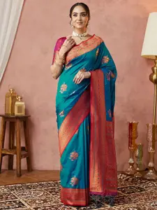 Satrani Woven Design Zari Pure Silk Banarasi Saree