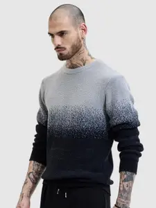 Snitch Men Round Neck Colourblocked Pullover