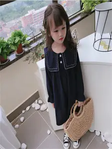 StyleCast x Revolte Girls Peter Pan Collar Puff Sleeves Cotton A-Line Dress
