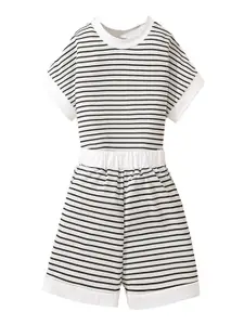 StyleCast x Revolte Girls Striped T-Shirt With Shorts