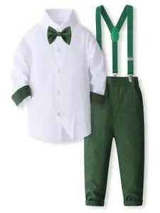 StyleCast x Revolte Boys Pure Cotton Shirt With Trouser & Suspenders