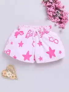 Happy Faces Kids Girls Barbie Printed Pure Cotton Shorts