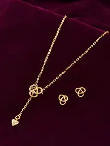 Voylla Gold-Plated Valentine's Day Forever In Love Pendant Set