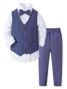 StyleCast x Revolte Boys Pure Cotton Shirt With Trouser & Waistcoat