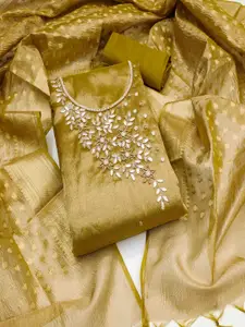 KIMISHA Floral Embellished Gotta Patti Unstitched Dress Material