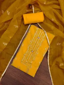 KIMISHA Paisley Embroidered Sequinned Work Unstitched Dress Material