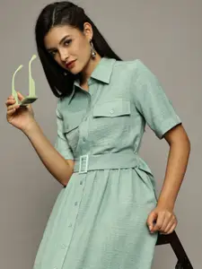 The Roadster Lifestyle Co Shirt Collar Maxi Dress