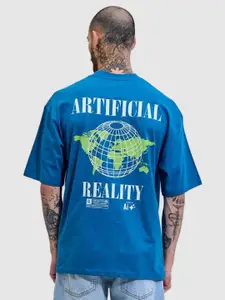 Snitch Men Typography Printed Slim Fit Oversized Cotton T-shirt