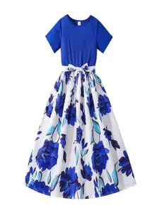 StyleCast x Revolte Girls Floral Printed Fit & Flare Midi Dress