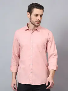 Cantabil Men Spread Collar Solid Cotton Casual Shirt