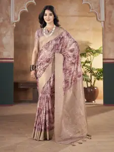 Mitera Floral Printed Banarasi Saree
