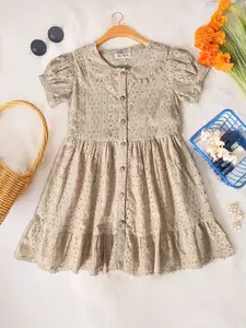 Bella Moda Floral Print Flutter Sleeve Fit & Flare Dress