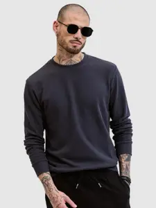 Snitch Men Round Neck Ribbed Sweatshirt