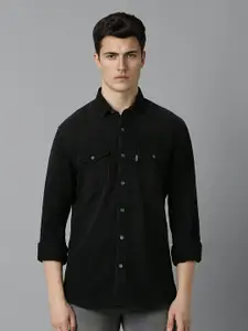 Louis Philippe Jeans Men Slim Fit Spread Collar Solid Cotton Casual Shirt