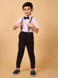 BAESD Boys Short Sleeves Pure Cotton Shirt With Trouser & Suspenders