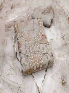 KIMISHA Floral Embellished Unstitched Dress Material