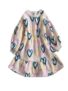 StyleCast x Revolte Girls Heart Printed Cotton Puff Sleeve A-Line Dress