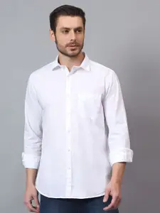 Cantabil Men Spread Collar Solid Cotton Casual Shirt